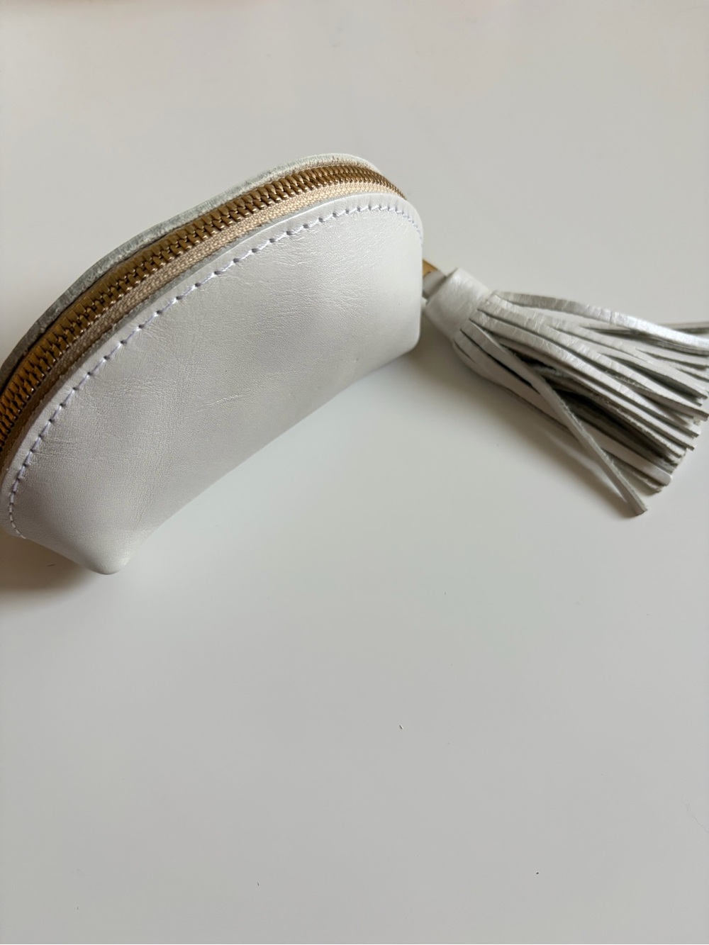 Portland Leather Goods Taco Tassel Pouch in Pearl ⚪️ NWOT - Picture 3 of 7